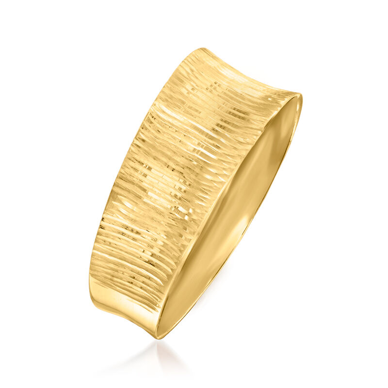 Italian 14kt Yellow Gold Concave Ring image number 2