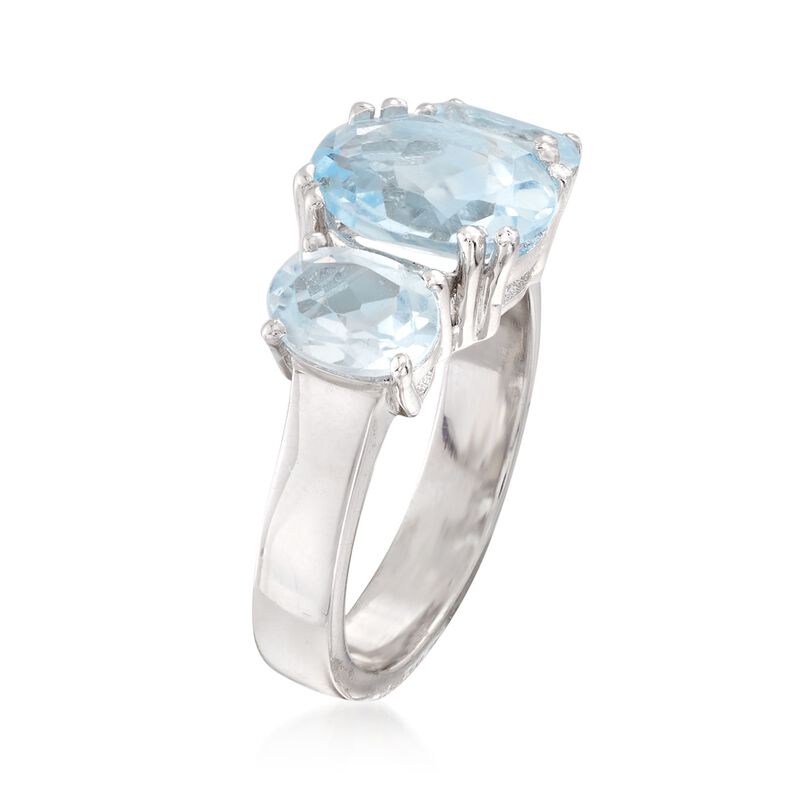 4.20 ct. t.w. Sky Blue Topaz Three-Stone Ring in Sterling Silver image number 2