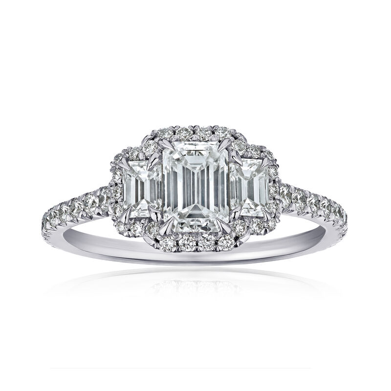 1.37 ct. t.w. Diamond Three-Stone Ring in Platinum image number 0
