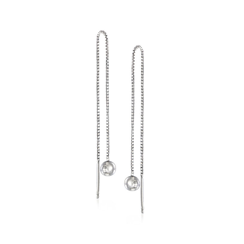 Italian Sterling Silver Jewelry Set: Three Pairs of Threader Earrings image number 6