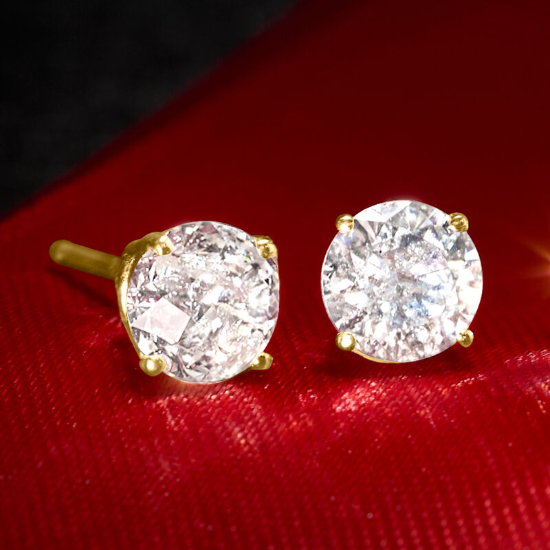 1.00 ct. t.w. Diamond Stud Earrings in 14kt Yellow Gold image number 1