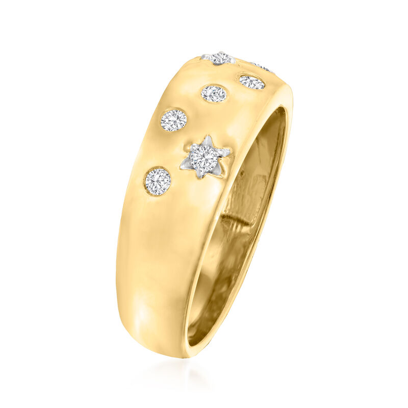.15 ct. t.w. Diamond Star Ring in 18kt Gold Over Sterling image number 2