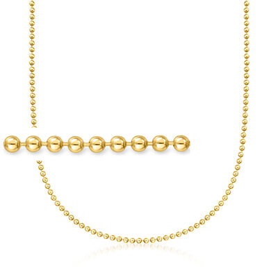 Italian 2.5mm 18kt Gold Over Sterling Bead-Chain Necklace