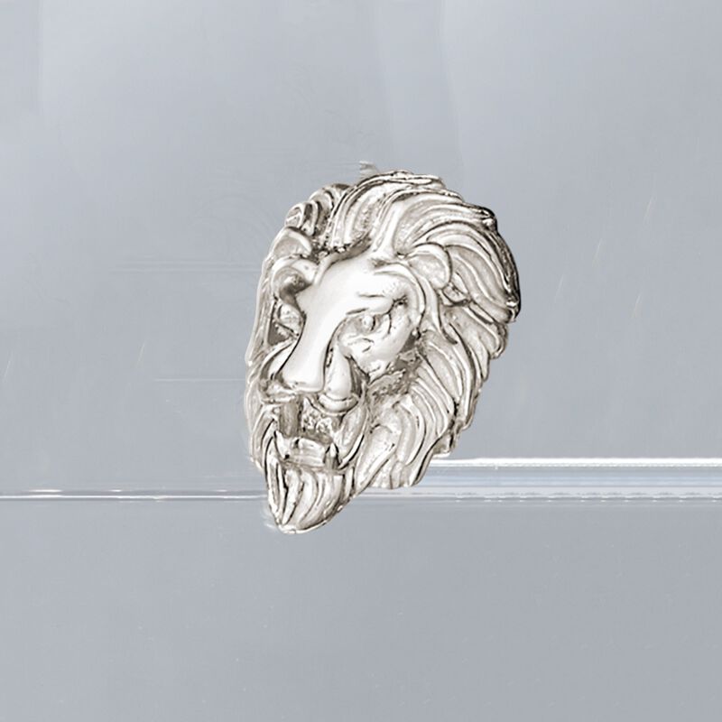 Italian Sterling Silver Lion Head Ring image number 4