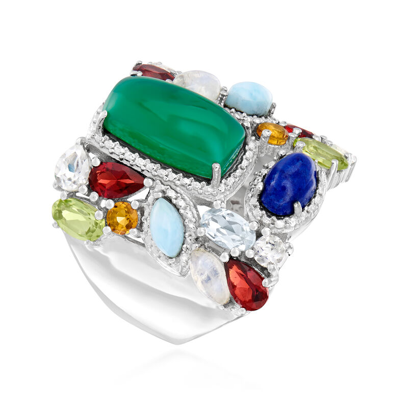 7.08 ct. t.w. Multi-Gemstone Ring in Sterling Silver image number 2