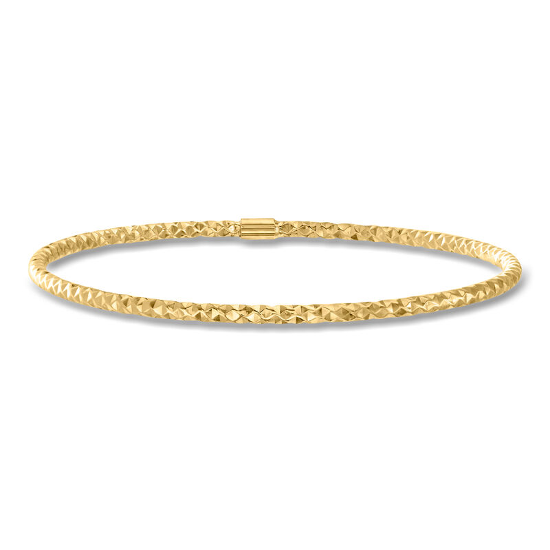 Italian 14kt Yellow Gold Hammered Bangle Bracelet image number 0