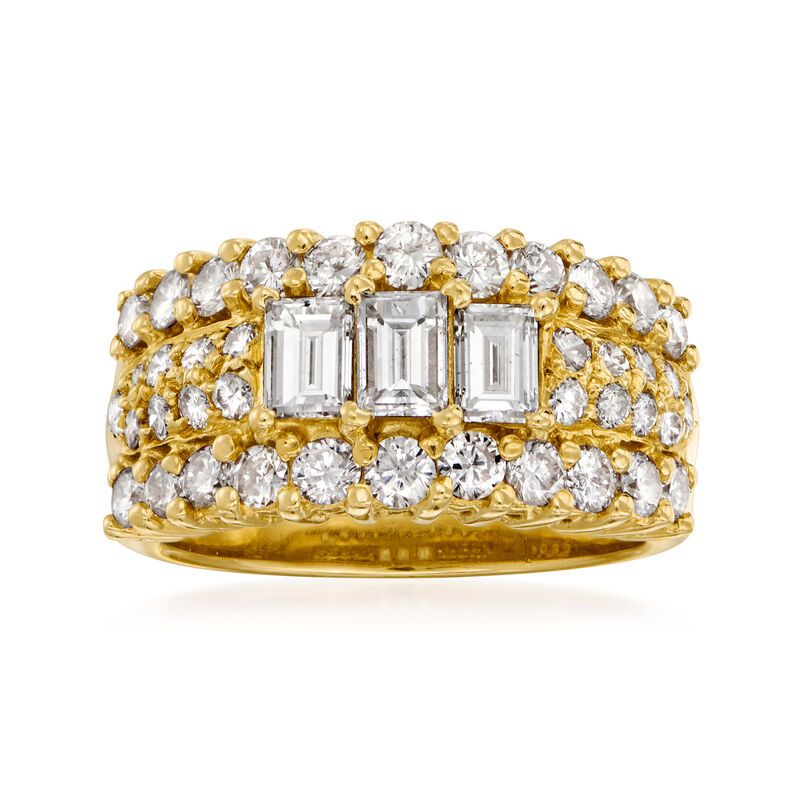 C. 1990 Vintage 2.19 ct. t.w. Diamond Ring in 18kt Yellow Gold. Size 6.5 image number 0