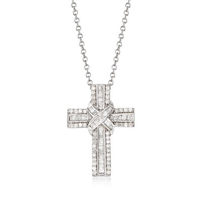 .50 ct. t.w. Diamond Cross Pendant Necklace in Sterling Silver
