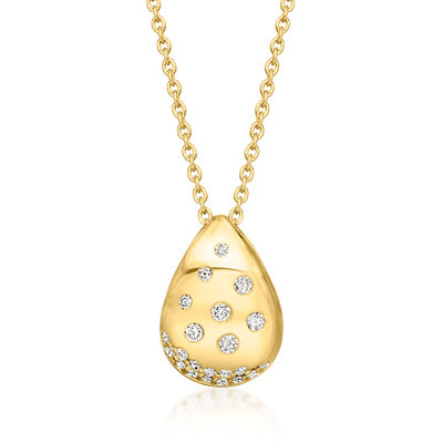 .20 ct. t.w. Scattered-Diamond Teardrop Necklace in 18kt Gold Over Sterling