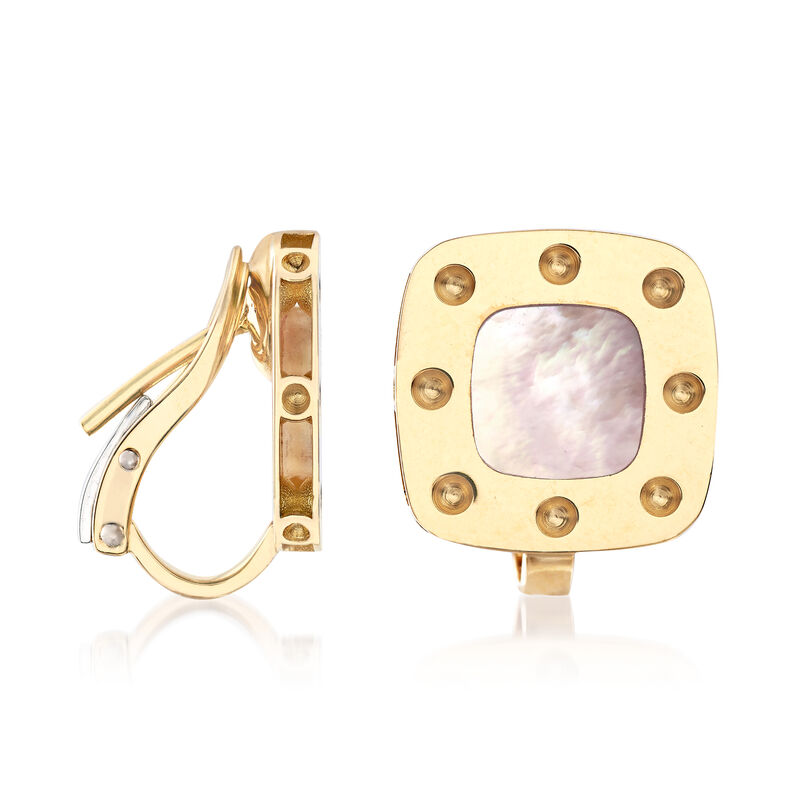 Roberto Coin &quot;Pois Moi&quot; 18kt Yellow Gold and Mother-Of-Pearl Earrings image number 2