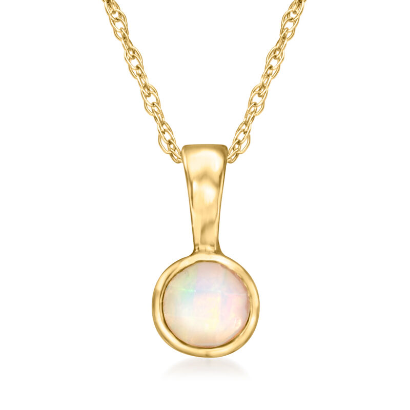 Opal Pendant Necklace in 14kt Yellow Gold. 18&quot; image number 0