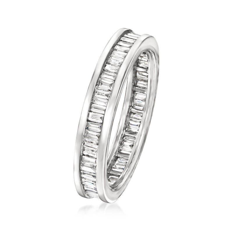 1.00 ct. t.w. Channel-Set Baguette Diamond Eternity Band in 14kt White Gold image number 2
