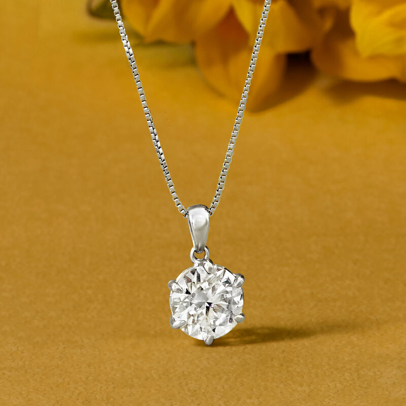 2.00 Carat Moissanite Solitaire Necklace in Sterling Silver image number 3