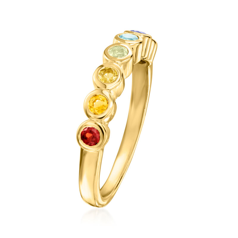 .48 ct. t.w. Bezel-Set Multi-Gemstone Ring in 18kt Gold Over Sterling image number 2