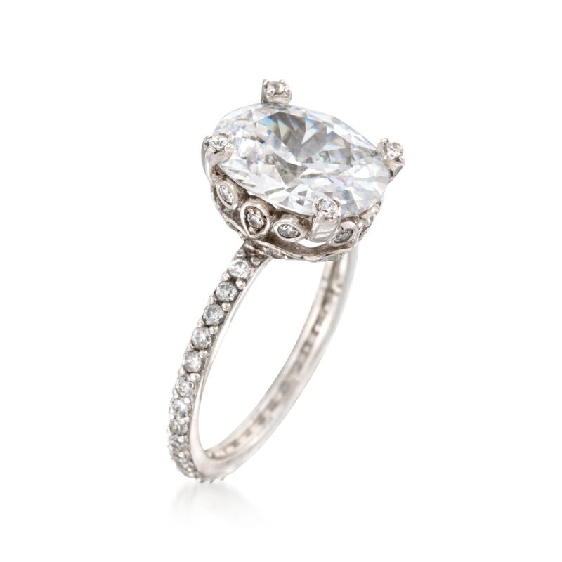 5.95 ct. t.w. CZ Ring in Sterling Silver image number 2