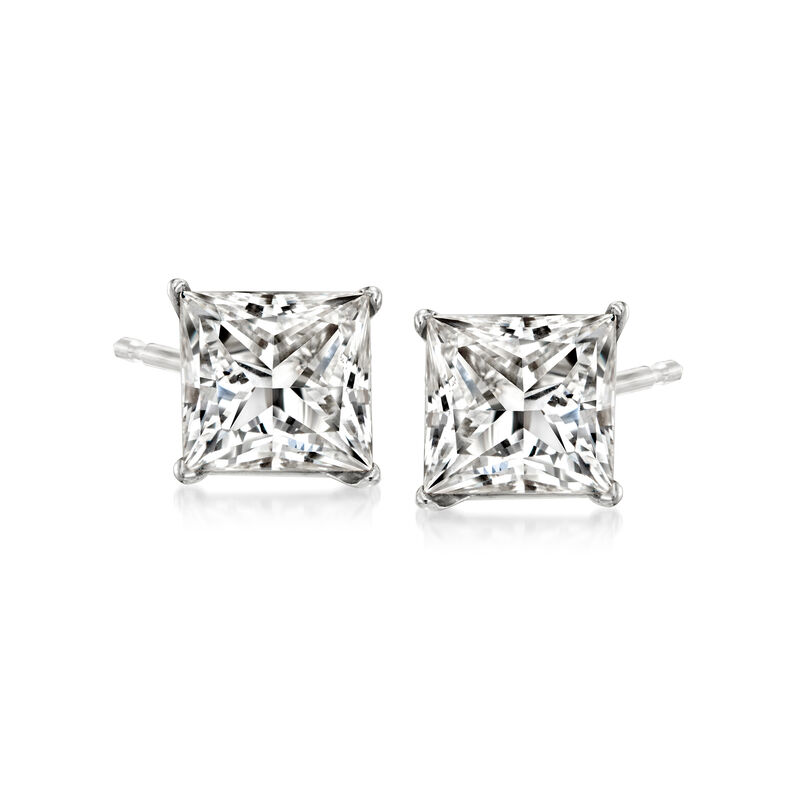 3.00 ct. t.w. Princess-Cut Lab-Grown Diamond Stud Earrings in 14kt White Gold  image number 0