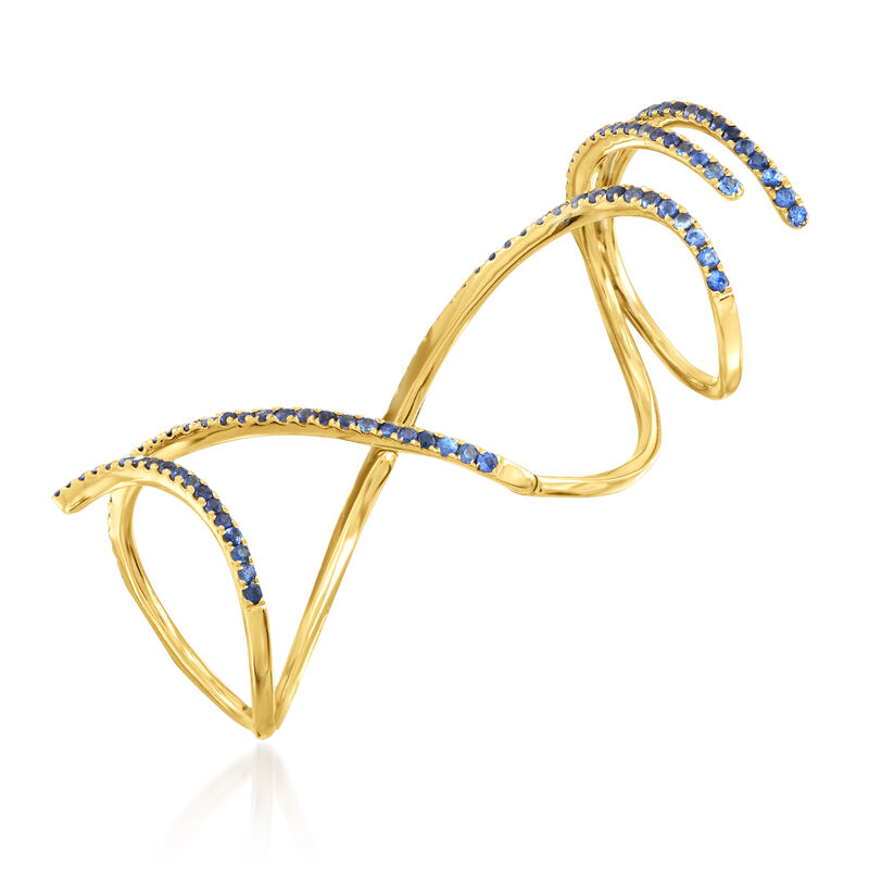.78 ct. t.w. Sapphire Knuckle-Wrap Ring in 14kt Yellow Gold image number 3