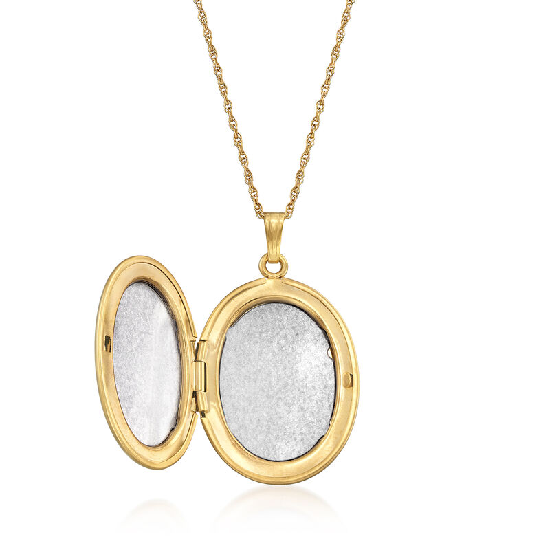 14kt Yellow Gold Oval Locket Necklace image number 2