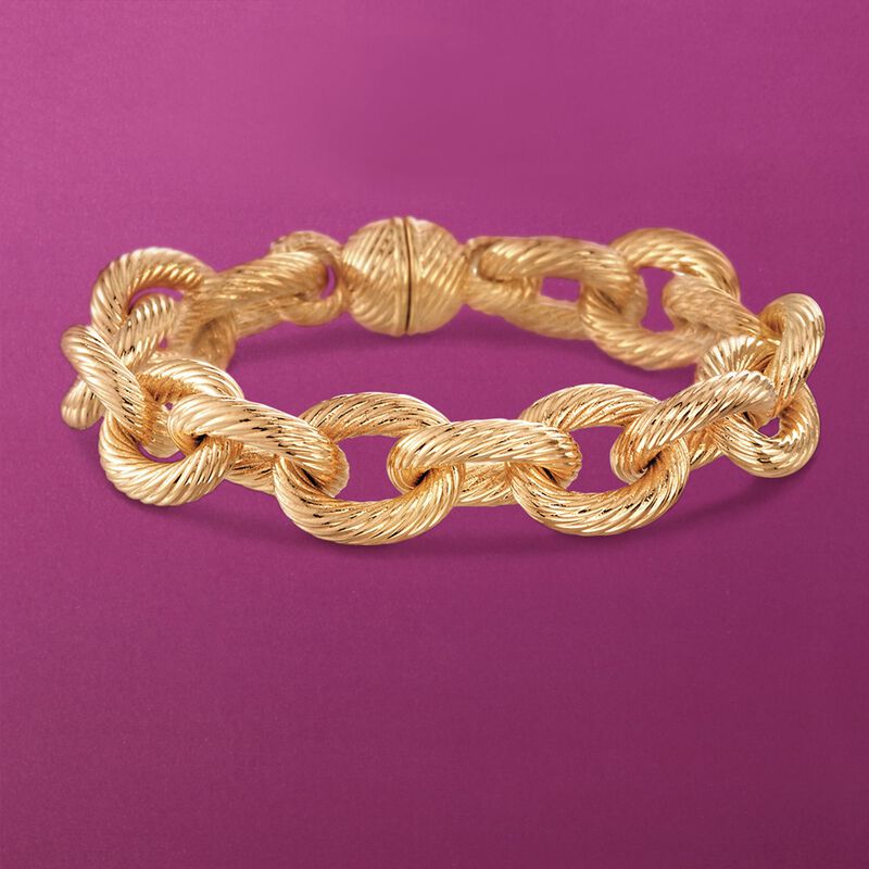 Andiamo Italian 14kt Yellow Gold Cable Link Bracelet image number 2
