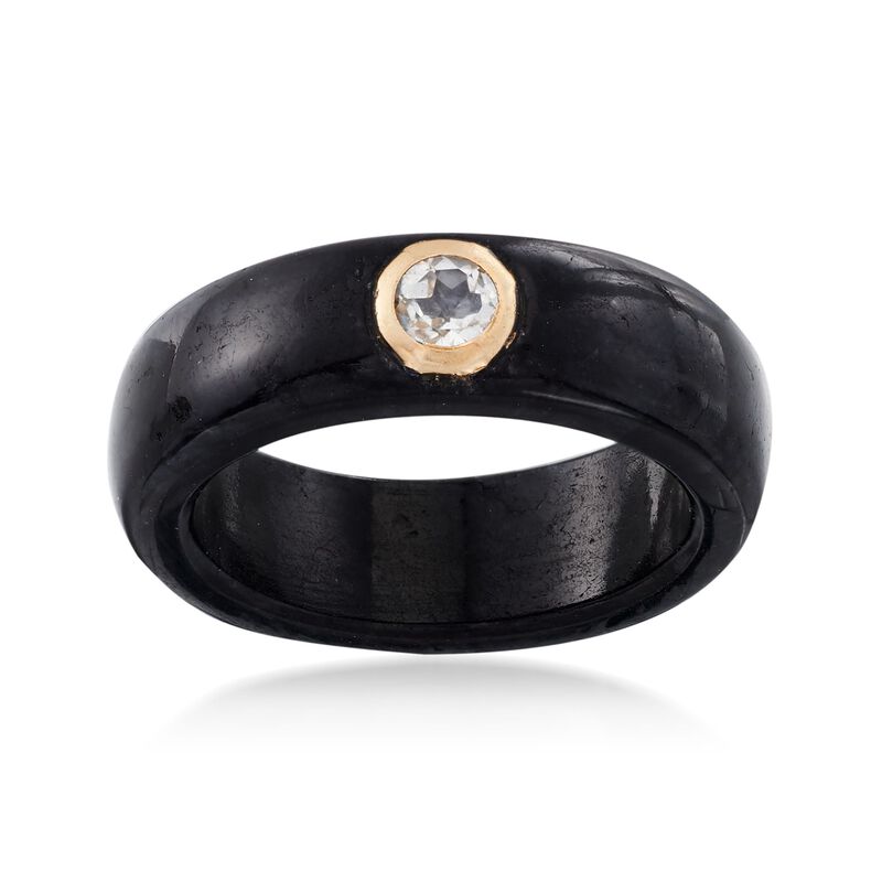 Multicolored Jade Jewelry Set: Seven Interchangeable Bands with 14kt Gold Ring Jacket image number 4