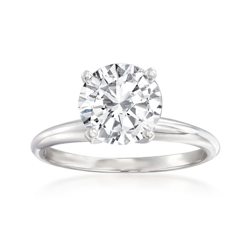 2.00 Carat Diamond Solitaire Ring in Platinum. Size 7 image number 0