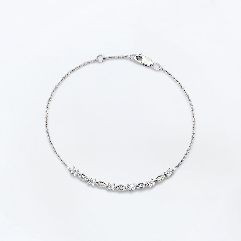 .20 ct. t.w. Diamond Multi-Shaped Station Bracelet in Sterling Silver. 7.5&quot; image number 2