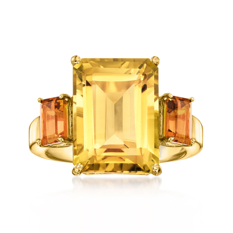 12.00 ct. t.w. Citrine Ring in 18kt Gold Over Sterling image number 0