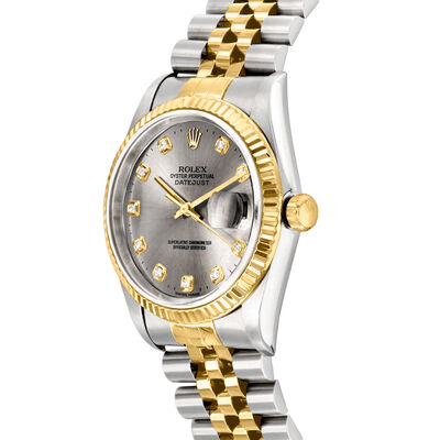 Pre-Owned Rolex Datejust Men's 36mm Automatic Stainless Steel and 18kt Yellow Gold Watch