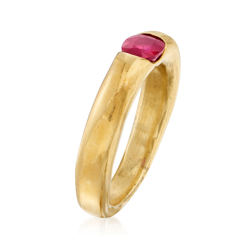C. 1990 Vintage Cartier .50 Carat Ruby Ring in 18kt Yellow Gold image number 2