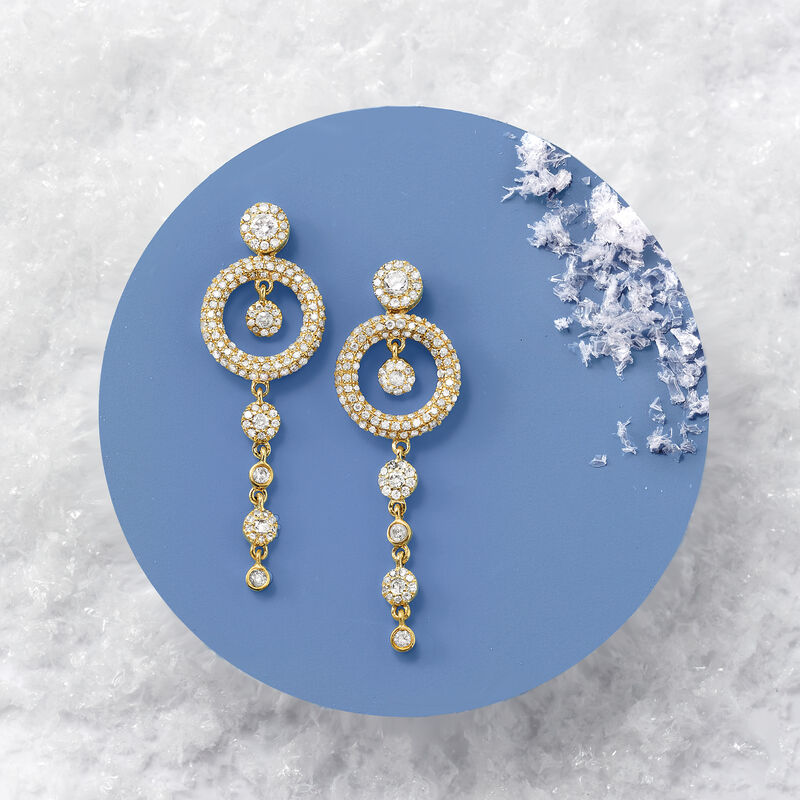 1.00 ct. t.w. Diamond Drop Earrings in 14kt Yellow Gold image number 2