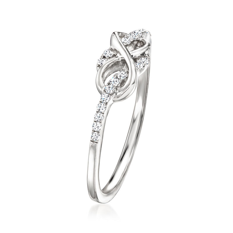 .10 ct. t.w. Diamond Infinity Loop Ring in Sterling Silver image number 2