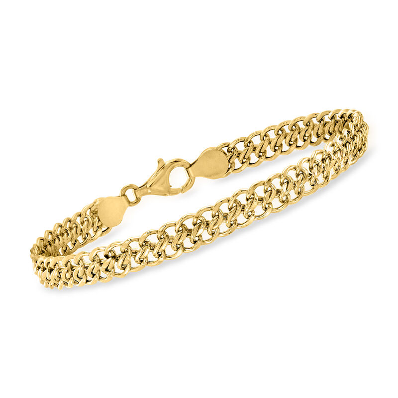 Italian 18kt Yellow Gold Flat-Link Chain Bracelet image number 0