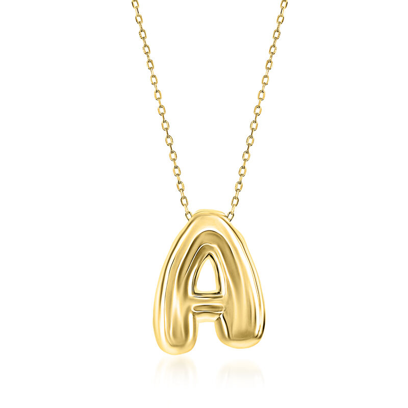 18kt Gold Over Sterling Bubble Initial Necklace image number 1
