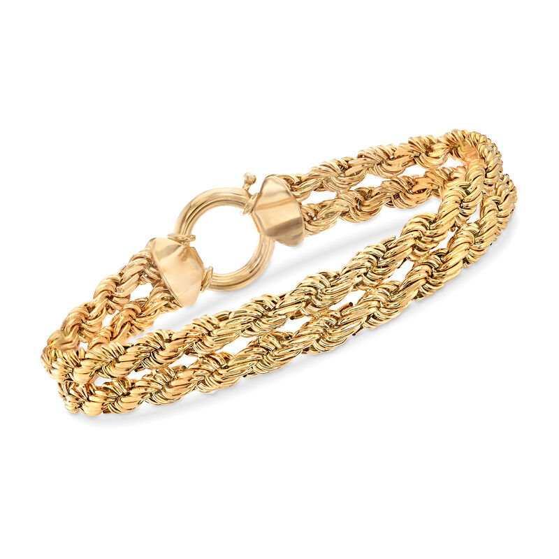 14kt Yellow Gold Double Roped Link Bracelet image number 0