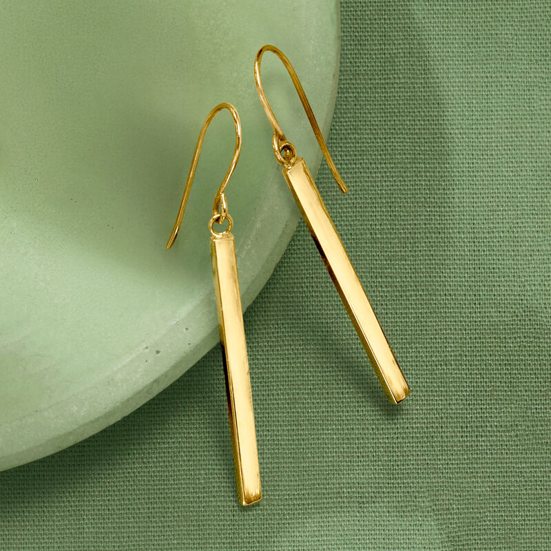 14kt Yellow Gold Linear Drop Earrings image number 3