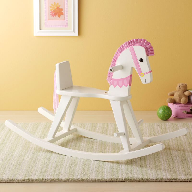 Baby-To-Kids Wooden Convertible Pink Rocking Horse image number 1