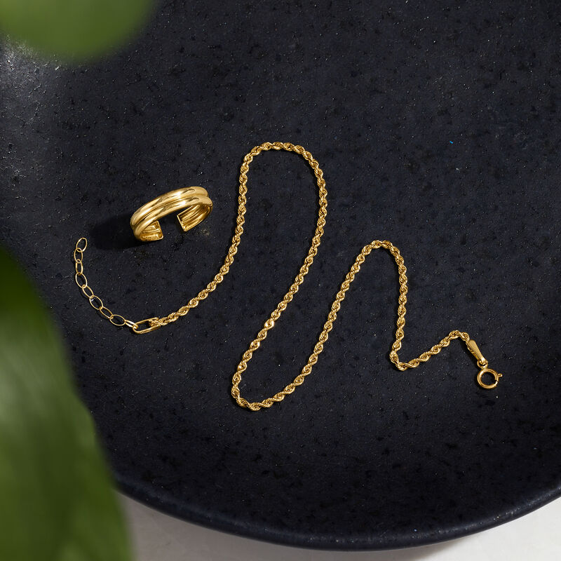 14kt Yellow Gold Double-Row Adjustable Toe Ring image number 3