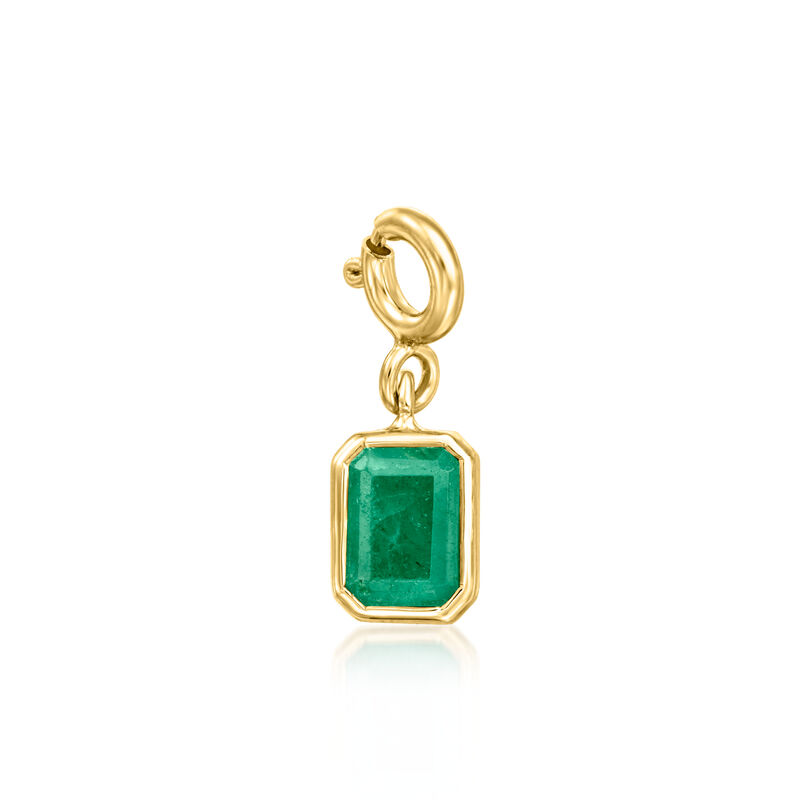 May/Emerald - Emerald-Cut Birthstone Charm in 18kt Gold Over Sterling image number 0