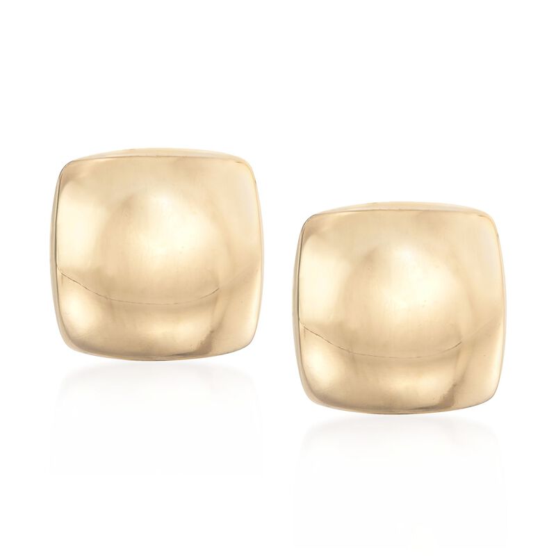 14kt Yellow Gold Puffed Square Clip-On Earrings image number 0