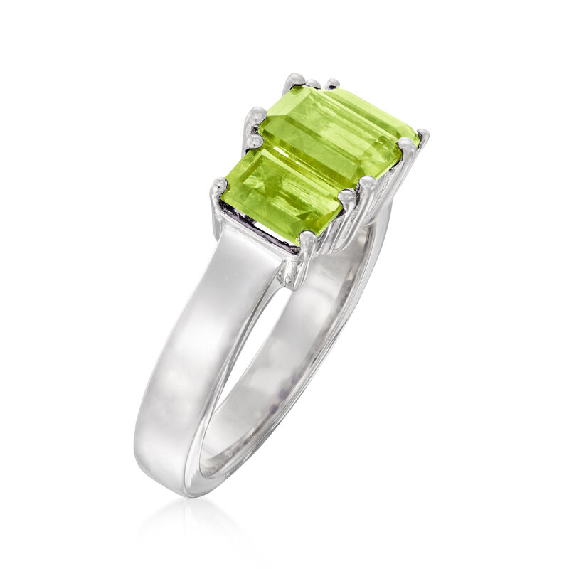 1.90 ct. t.w. Peridot Three-Stone Ring in Sterling Silver image number 2