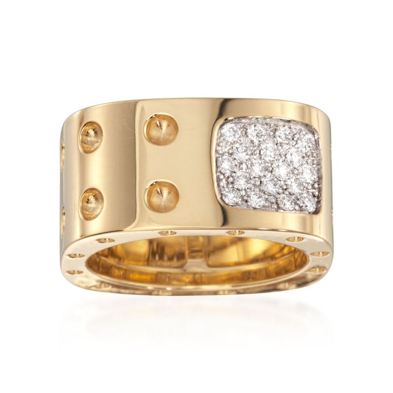 Roberto Coin &quot;Pois-Moi&quot; .28 ct. t.w. Diamond Square Ring in 18kt Yellow Gold. Size 7 image number 0