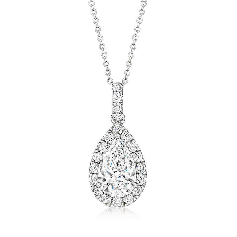 2.00 ct. t.w. Lab-Grown Diamond Pendant Necklace in 14kt White Gold. 16&quot; image number 1