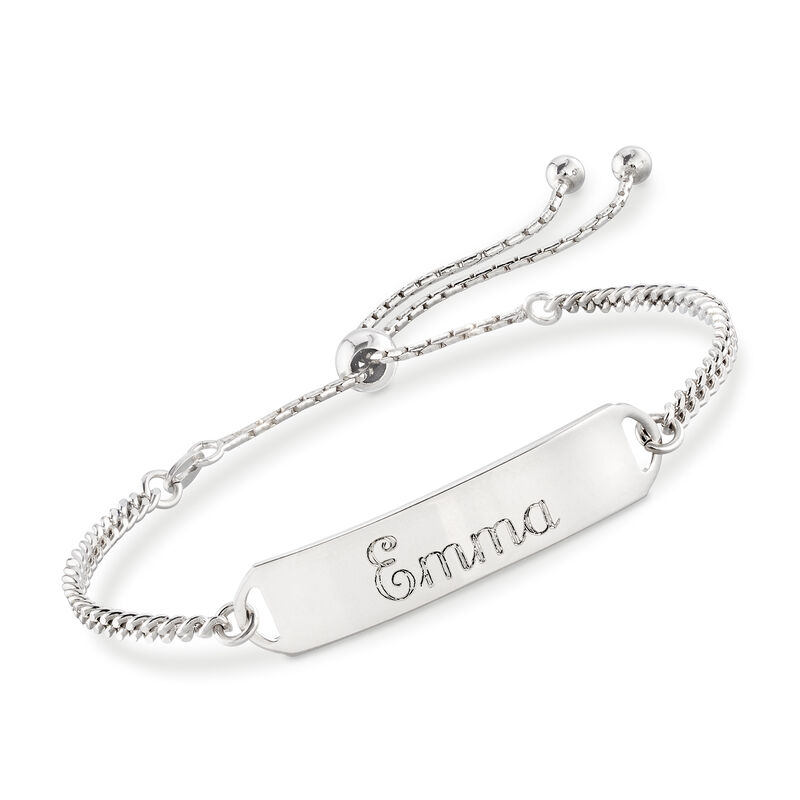 Plain - Italian Sterling Silver ID Bolo Bracelet  image number 0