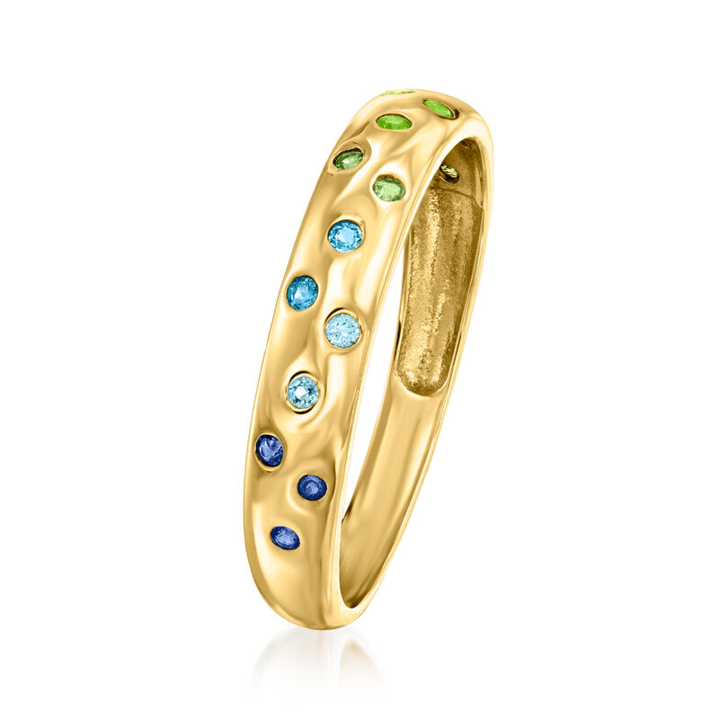 .18 ct. t.w. Multi-Gemstone Gradient Ring in 14kt Yellow Gold image number 2