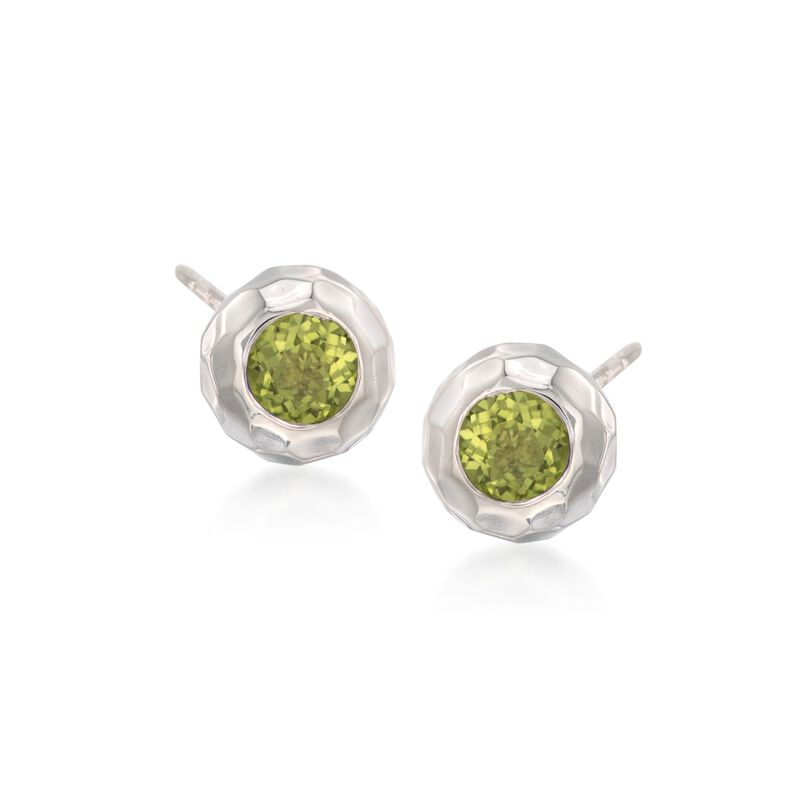 Zina Sterling Silver &quot;Ripples&quot; 1.00 ct. t.w. Peridot Stud Earrings image number 0