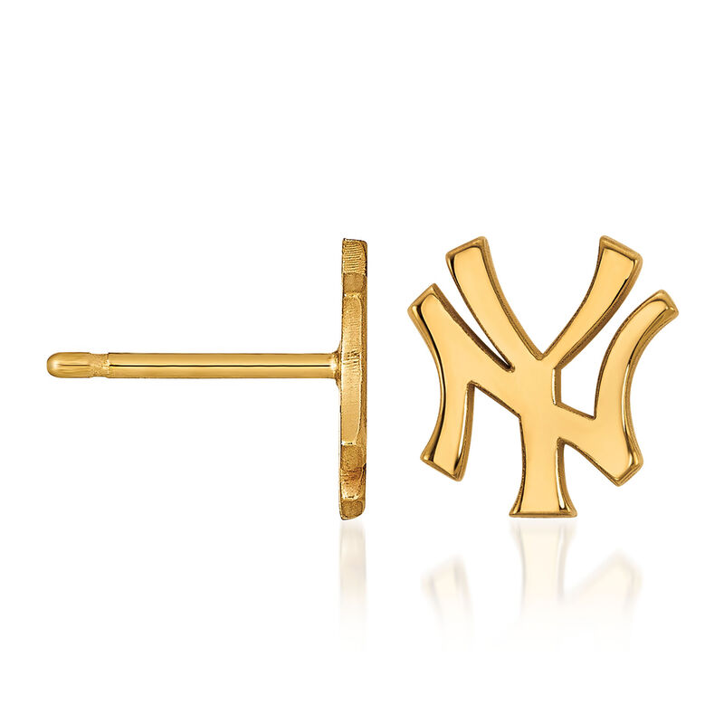 14kt Yellow Gold MLB New York Yankees Extra Small Stud Earrings image number 0