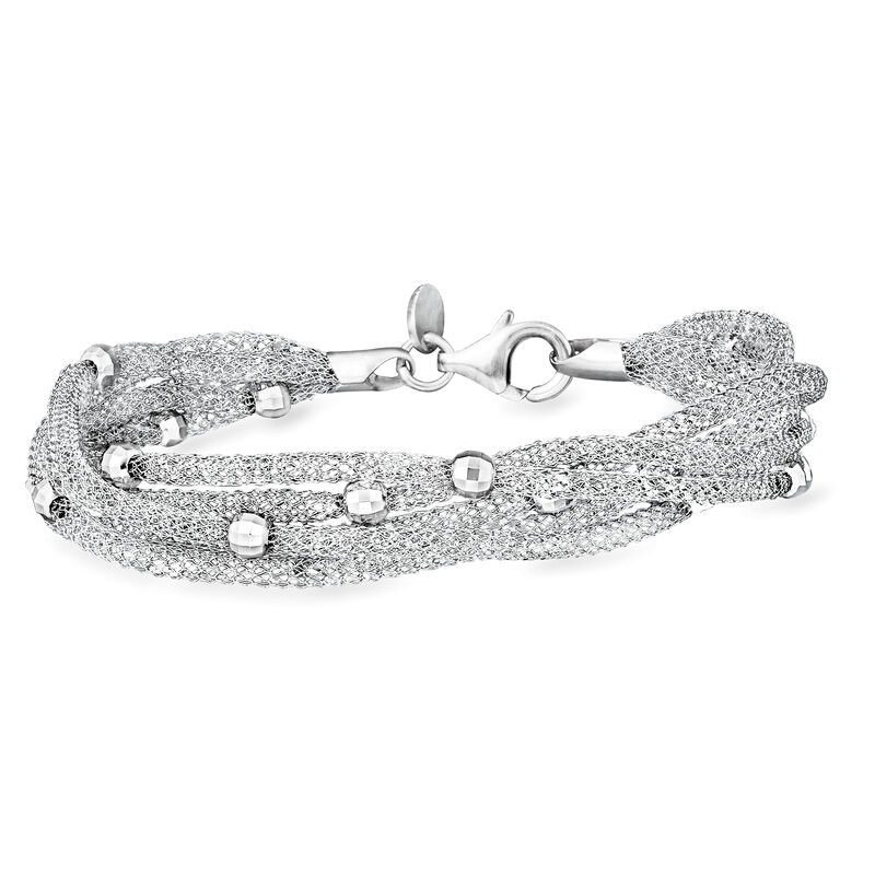 Italian Sterling Silver Multi-Strand Mesh Bracelet image number 2