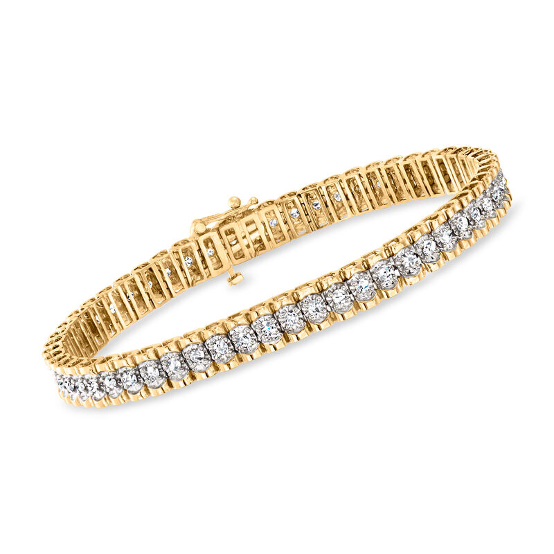 C. 1980 Vintage 2.00 ct. t.w. Diamond Bracelet in 14kt Yellow Gold. 7.25&quot; image number 0