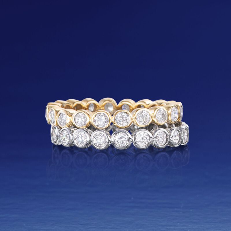 1.00 ct. t.w. Bezel-Set Diamond Eternity Band in 14kt White Gold image number 3