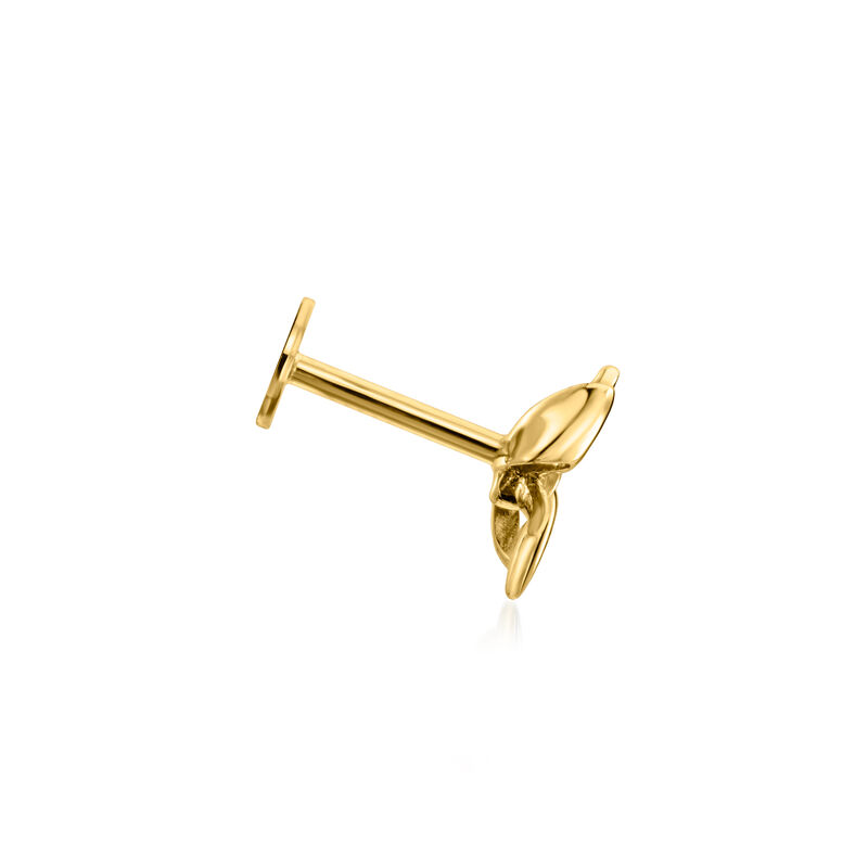 10kt Yellow Gold Bow Flat-Back Stud Earrings image number 2